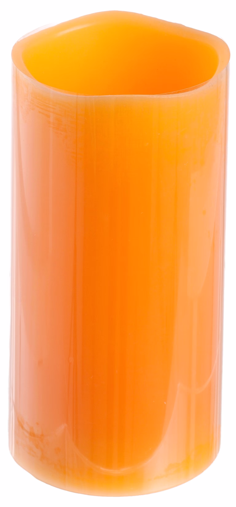 Wax candle w/ LED, orange 15cm excl. 3xAAA, on off
