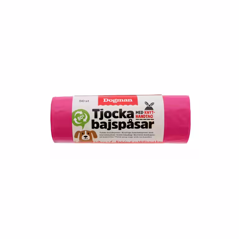 Hundeposer med håndtak 50p, rosa