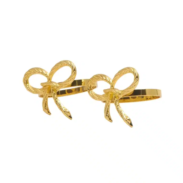 Napkin Rings Gold Bow