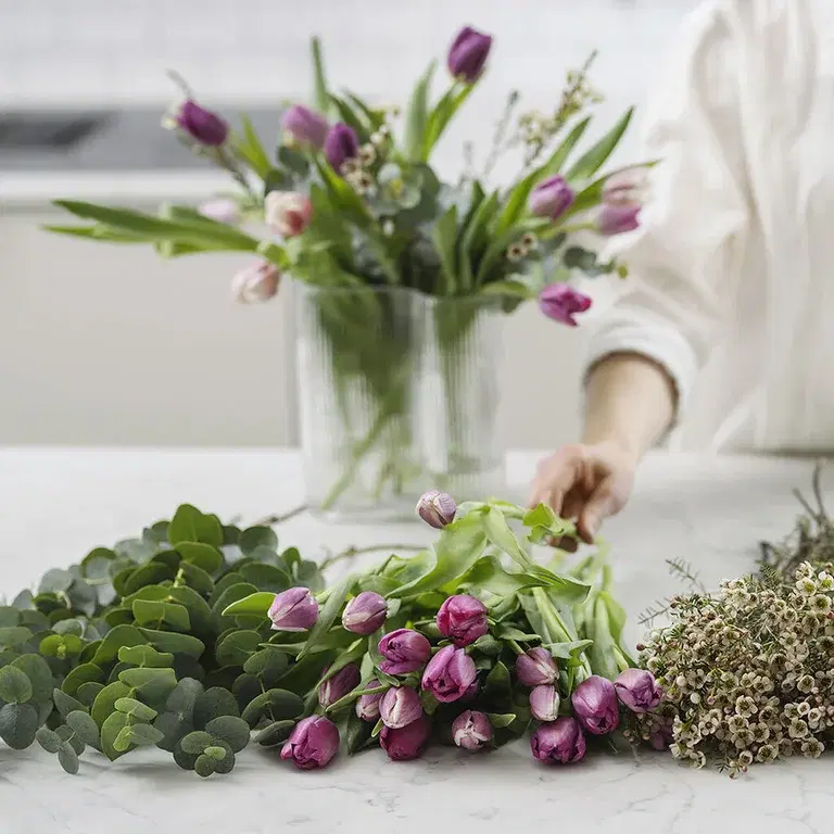 Sett sammen en flott tulipanbukett – trinn for trinn 