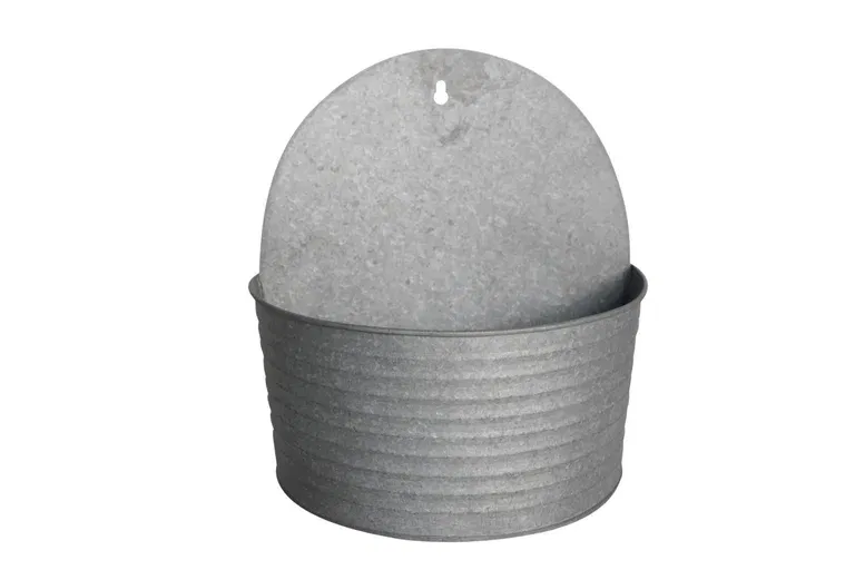 Crewe wall pot zinc 22X13X24 grey