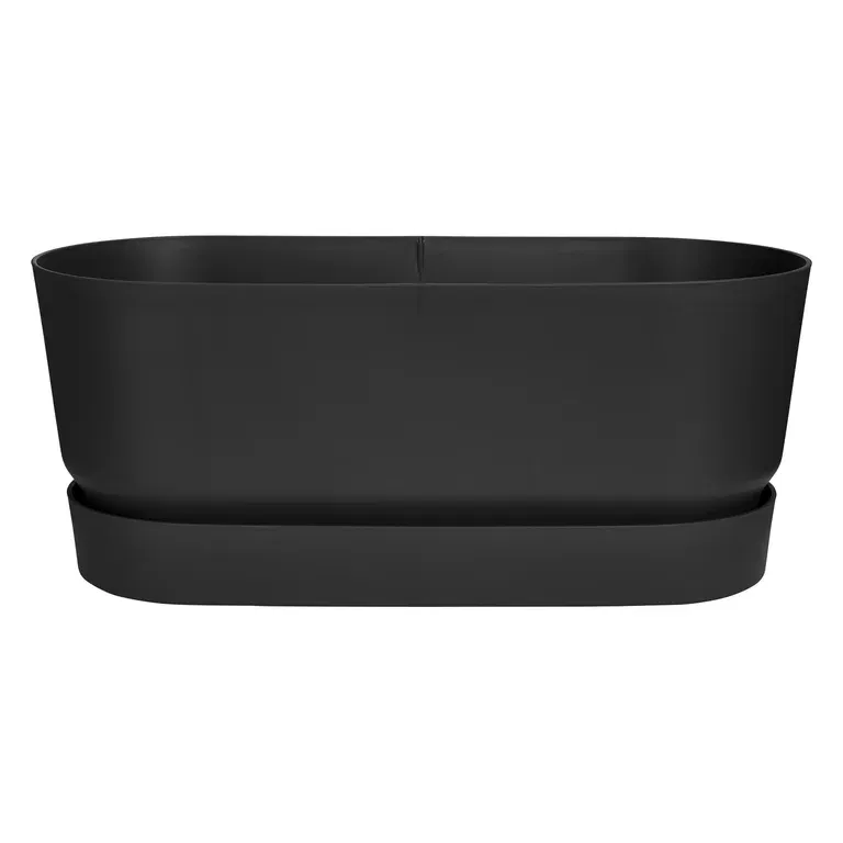 Greenville planter w/wheels L60 black