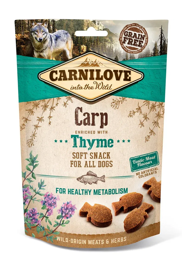 CARNILOVE DOG SEMI MOIST SNACK CARP&THYME 200G
