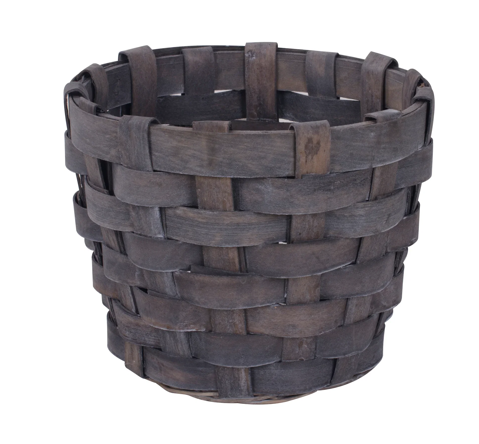 Basket wood  D21 H17 grey