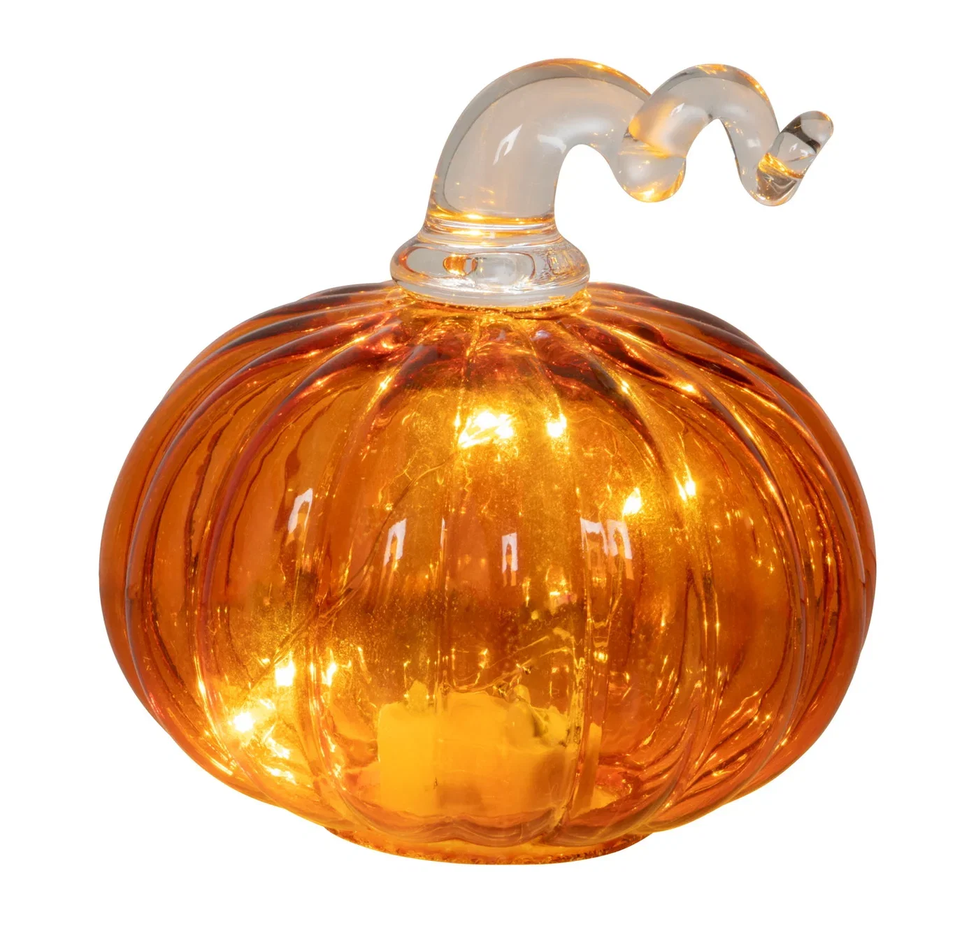 Halloweenpynt Glassgresskar med LED-lys