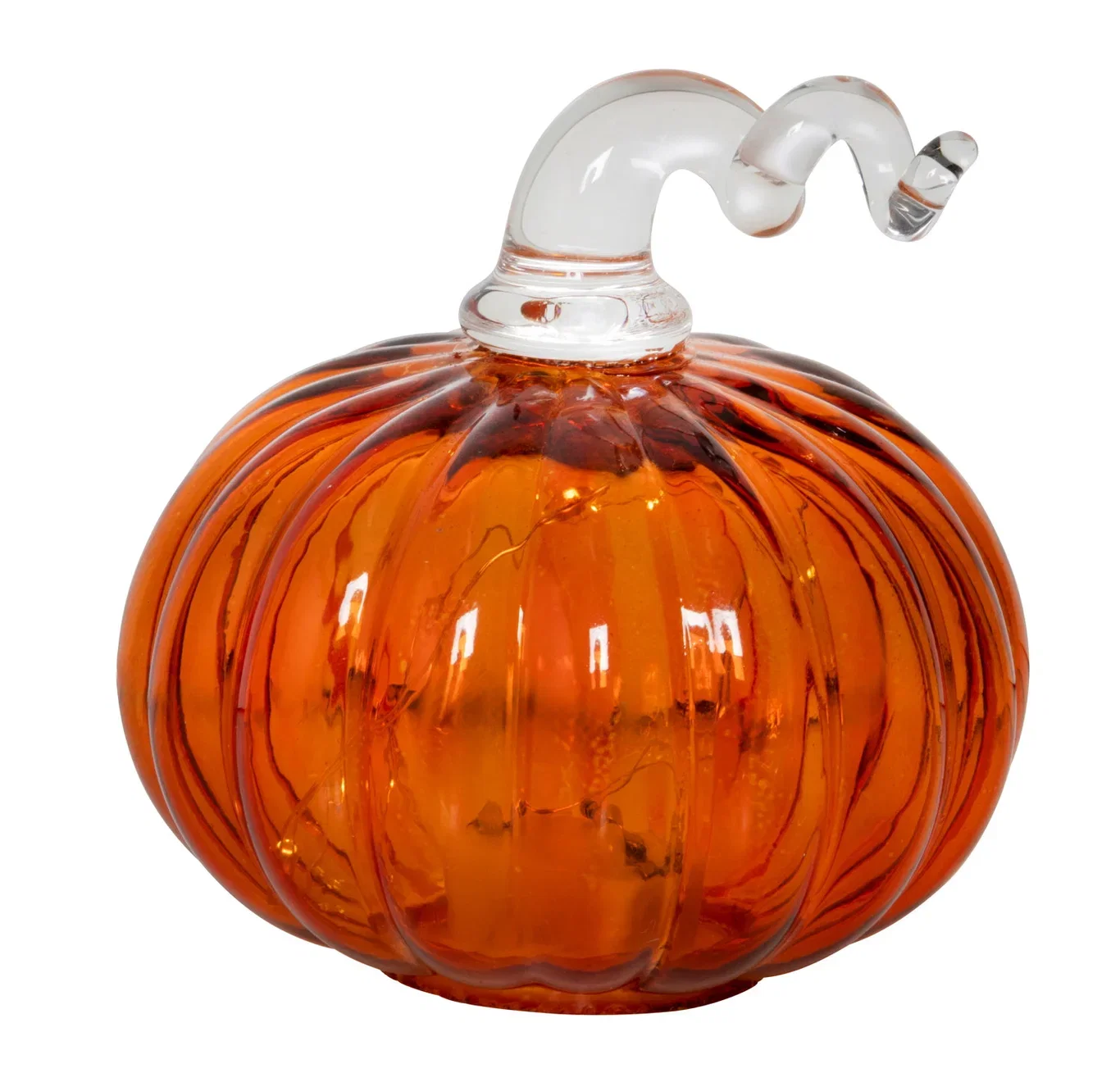Halloweenpynt Glassgresskar med LED-lys