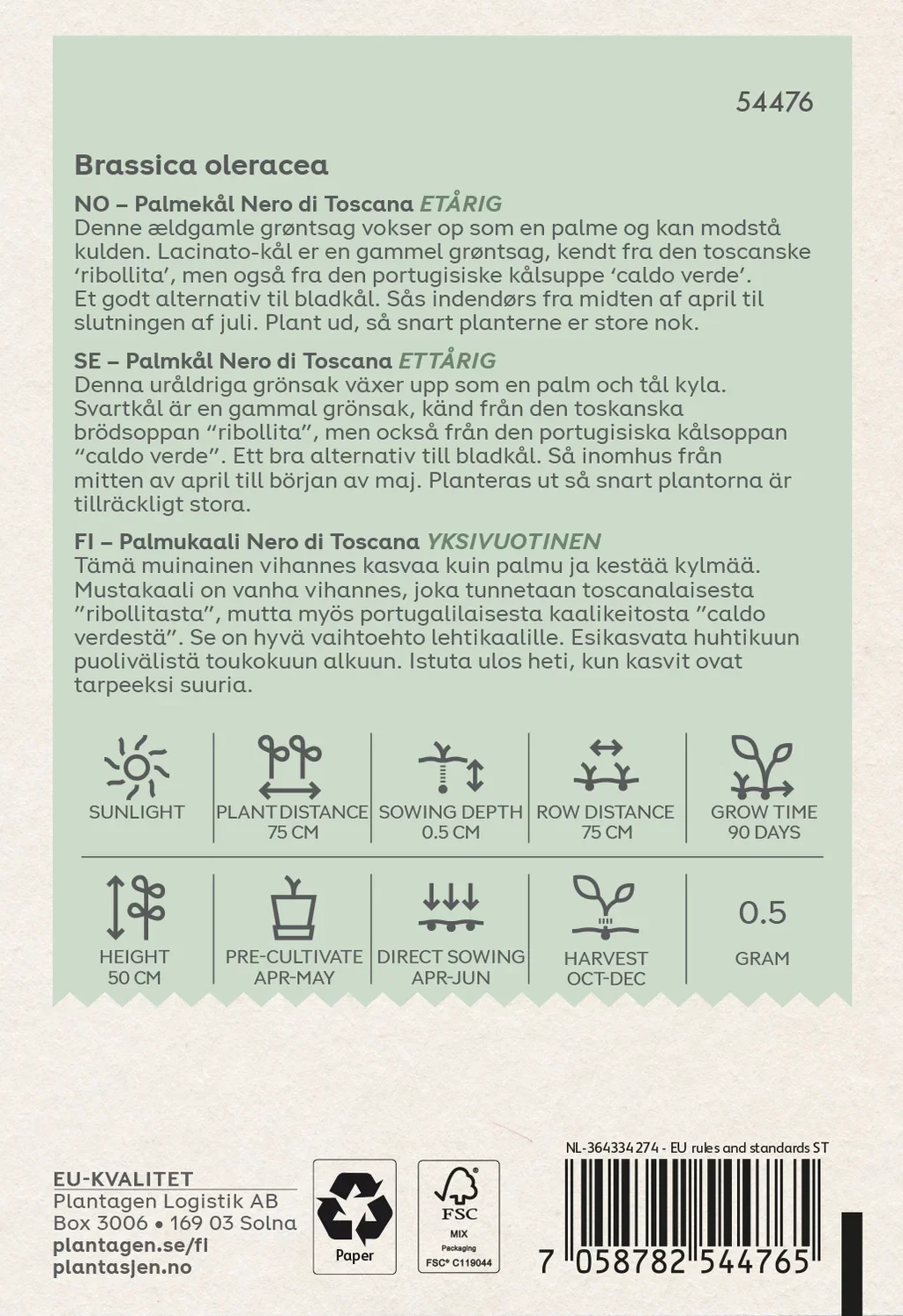 Palmekål 'Nero di Toscana'