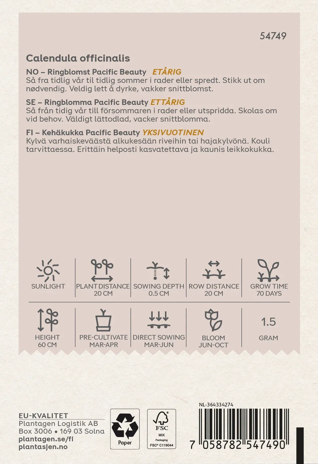 Ringblomst 'Pacific Beauty'