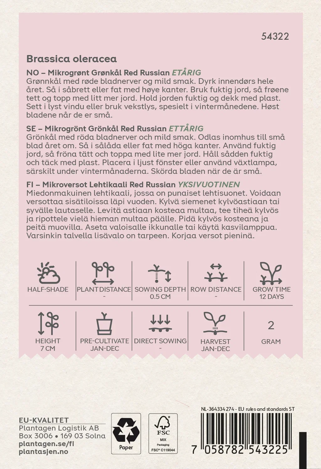 Grønnkål 'Red Russian' - Mikrogrønt