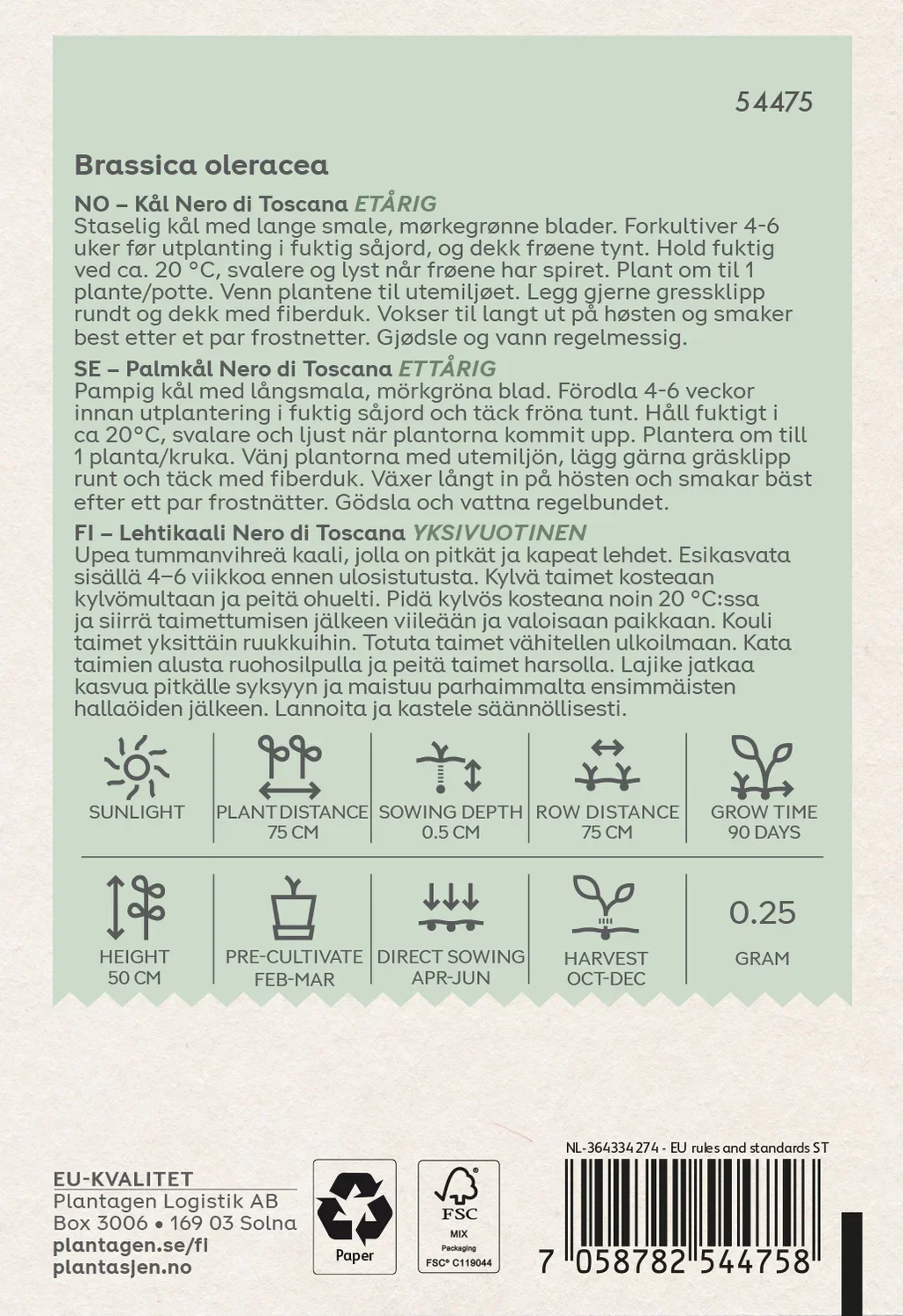 Palmekål 'Nero di Toscana'