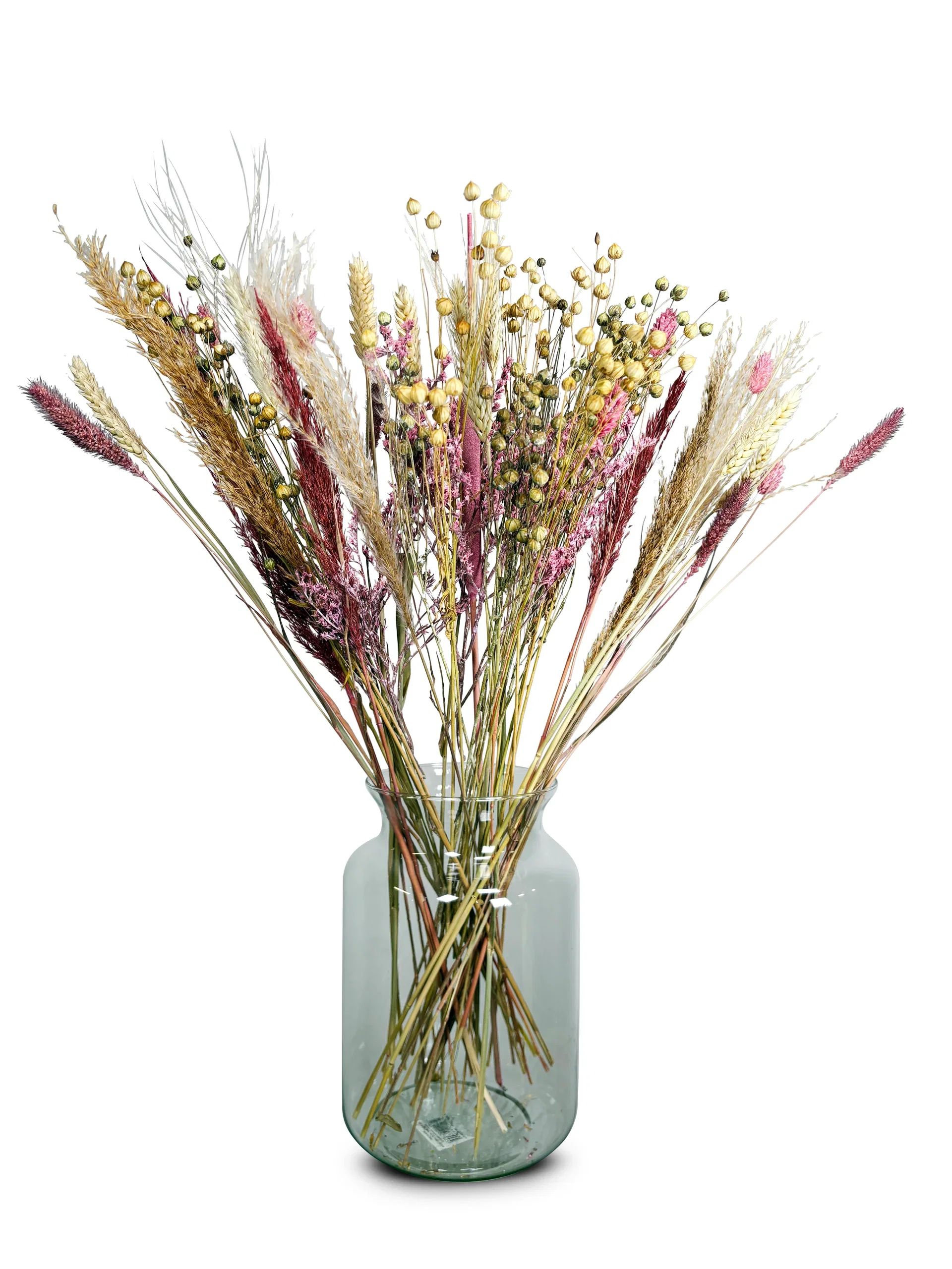 Bukett med tørkede blomster rosa