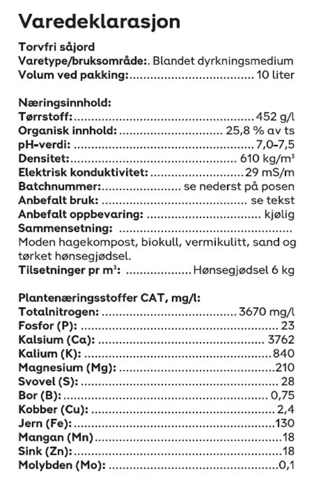 Torvfri såjord