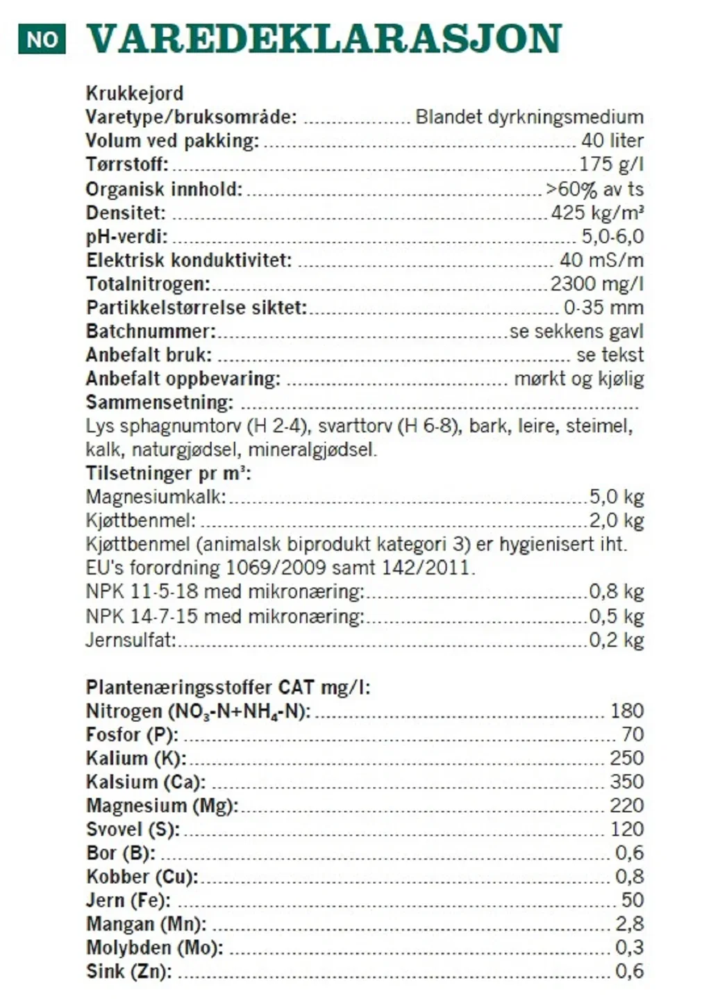 Pot soil 40L NO