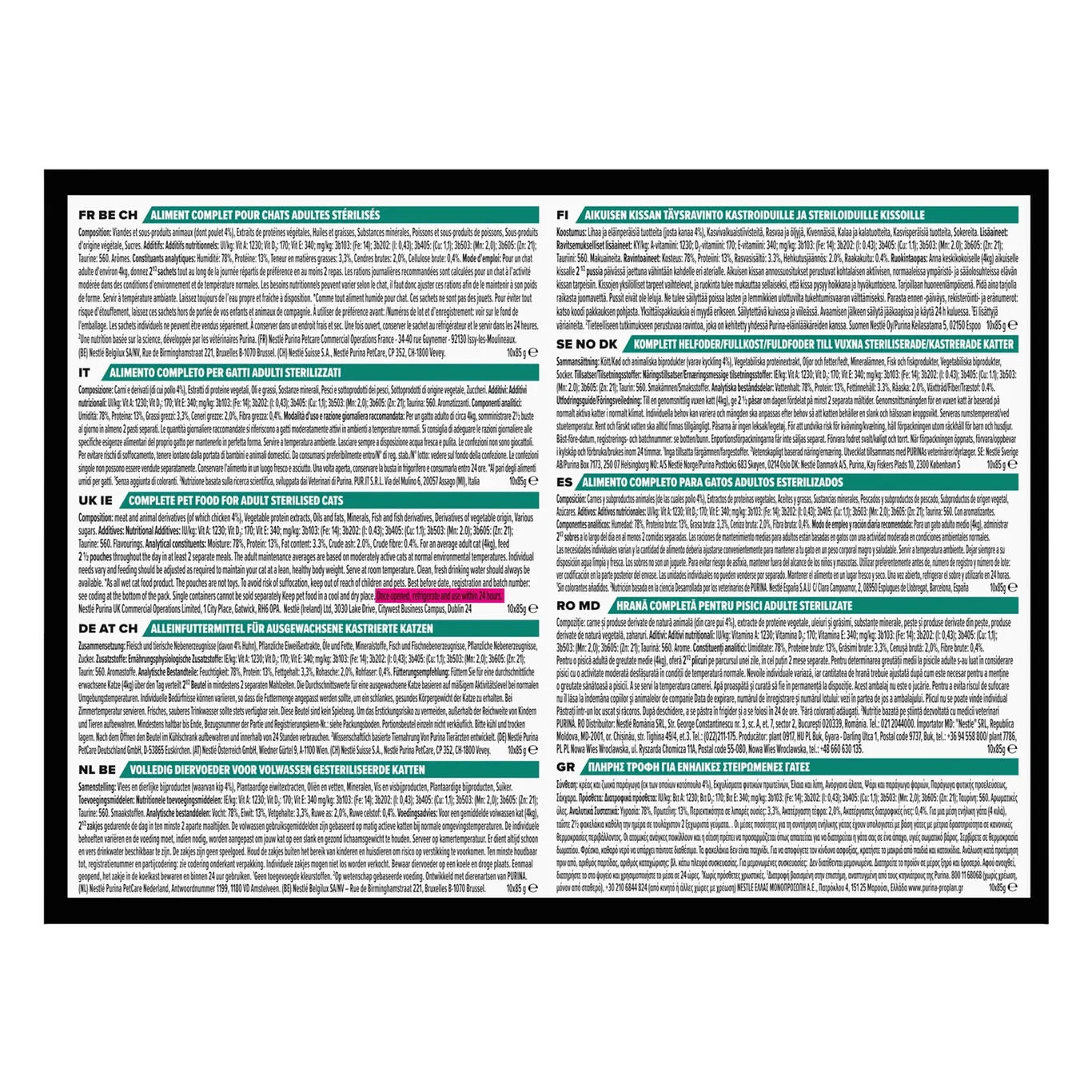 Purina Pro Plan Nutrisavour Sterilised Kylling