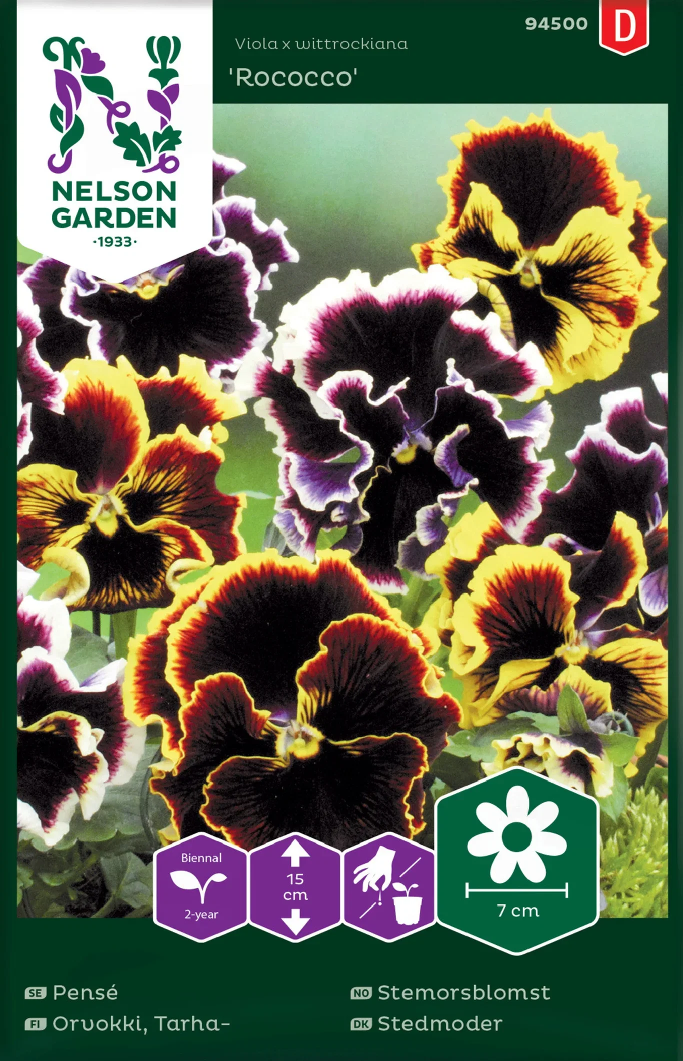 Pensé, Rococo, storbl. bl färger