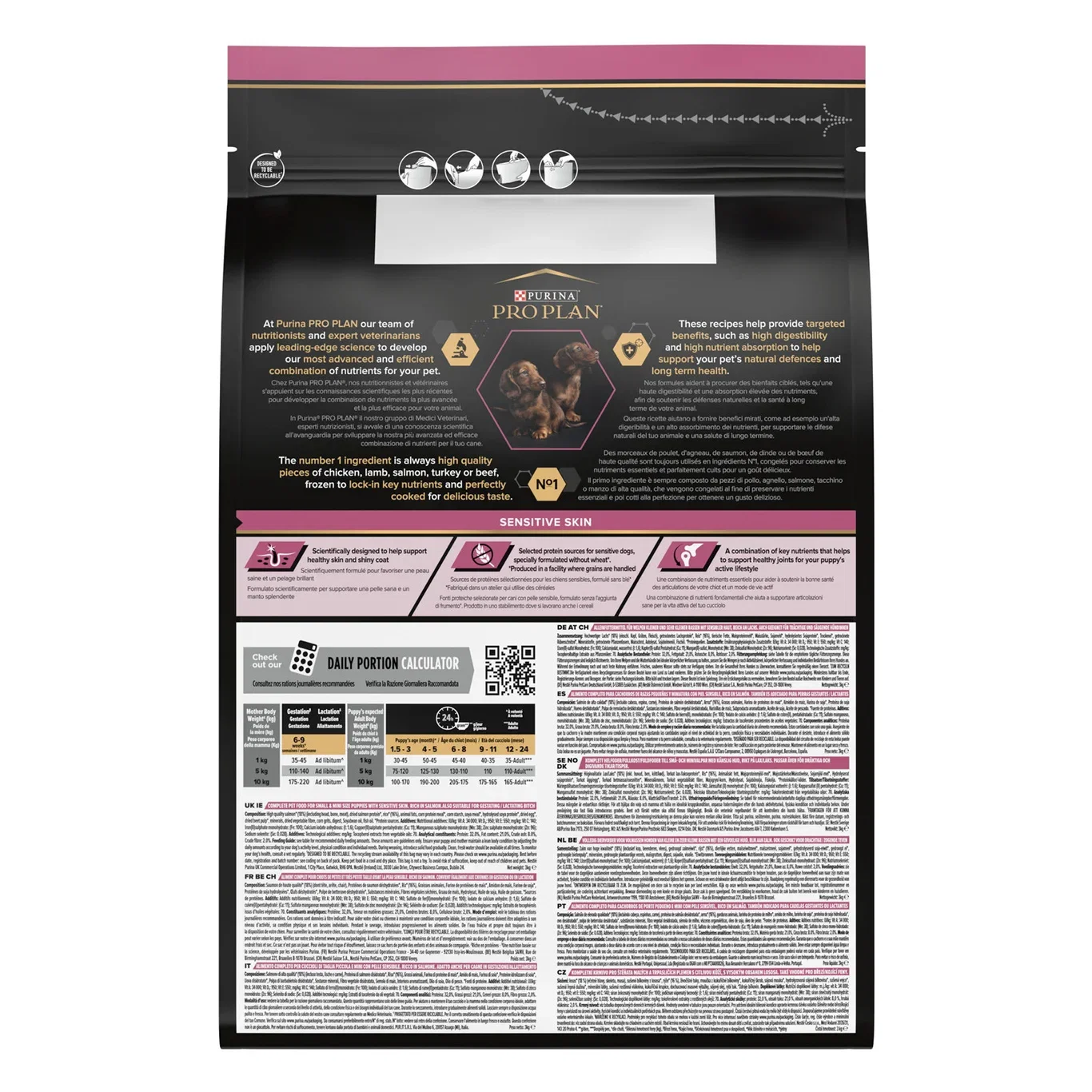 PRO PLAN® Small & Mini Puppy - Sensitive Skin 3kg