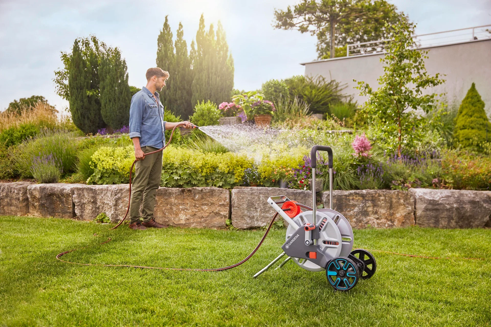 Slangevognsett CleverRoll M Easy Metall Gardena