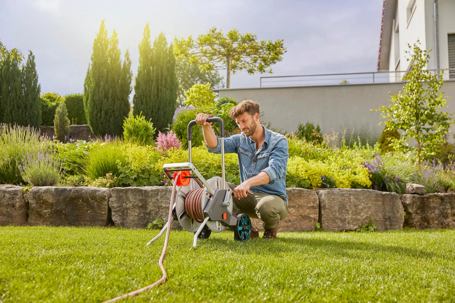 Slangevognsett CleverRoll M Easy Metall Gardena