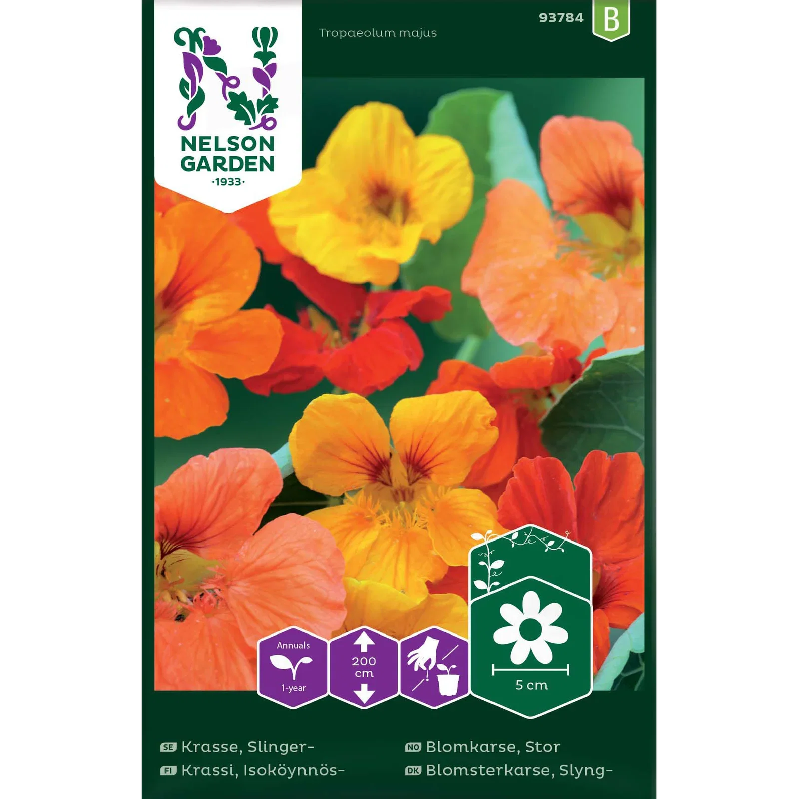 Krasse, Slinger-, bl färger