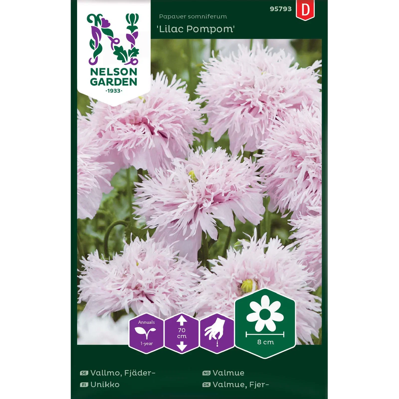 Vallmo, Fjäder-, Lilac Pompom