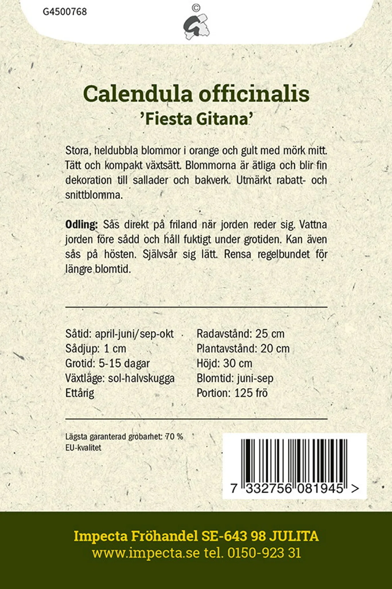 Calendula officinalis 'Fiesta Gitana'