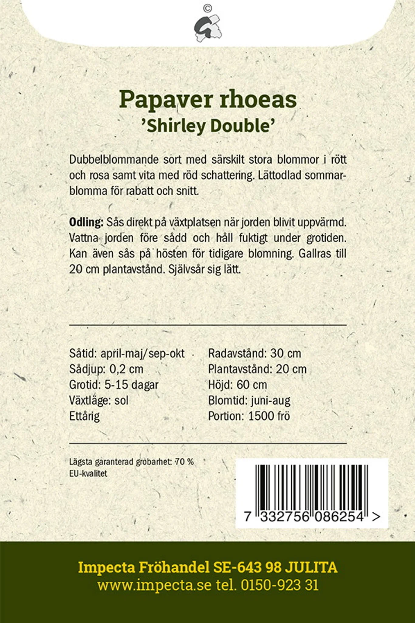 Kornvalmue 'Shirley Double'