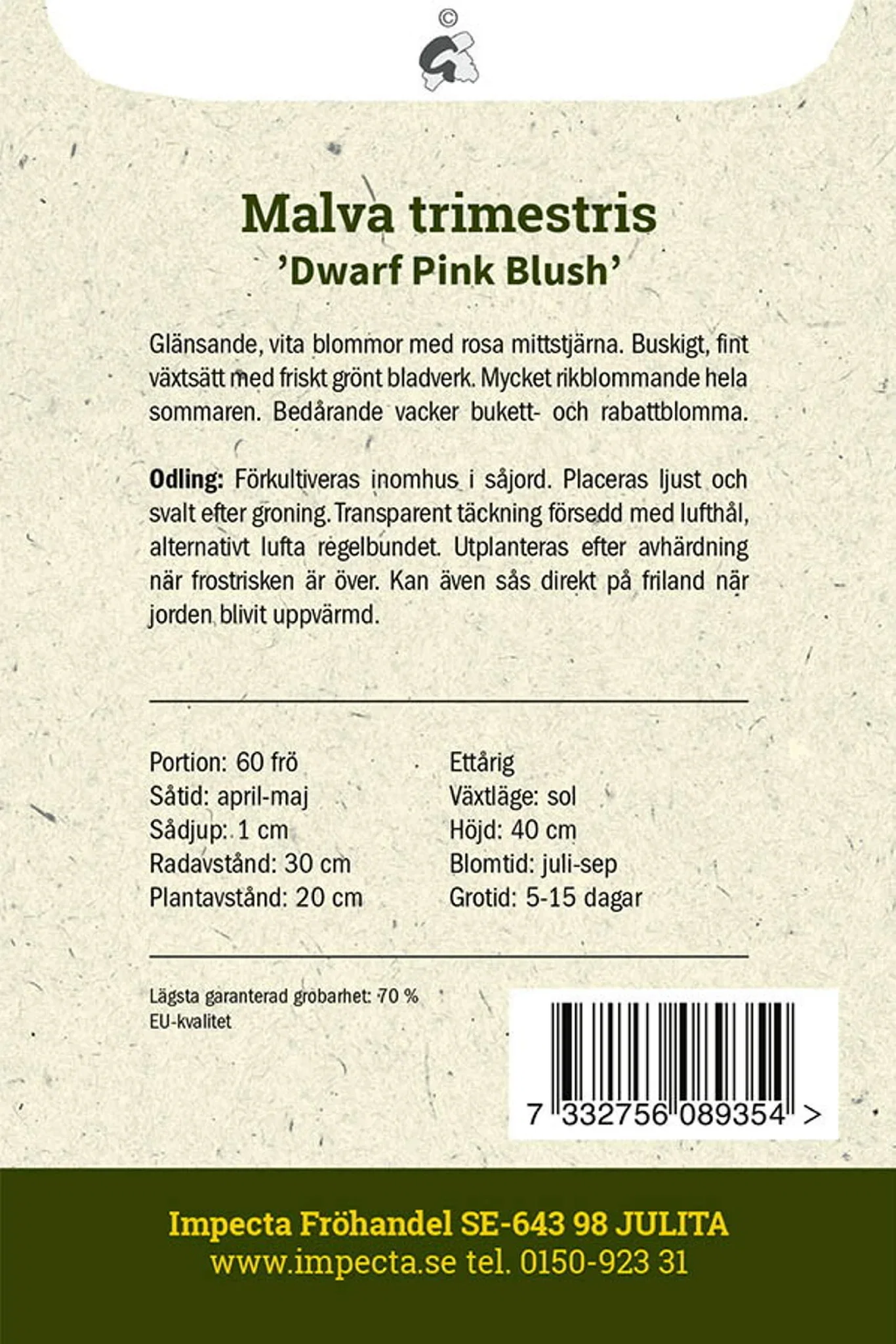 Dwarf Pink Blush' sommeralfalfa