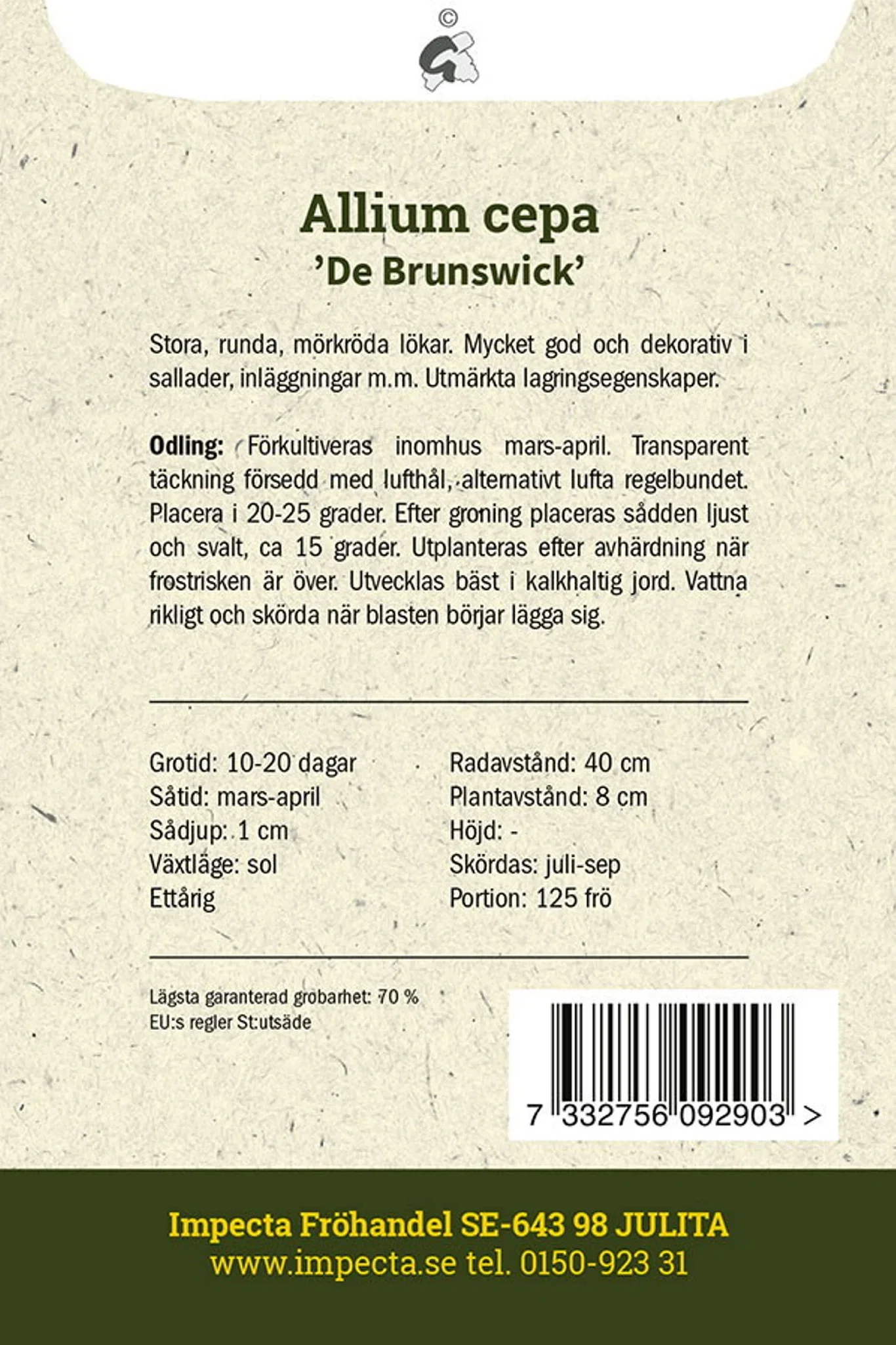 Rødløk 'Red Brunswick'