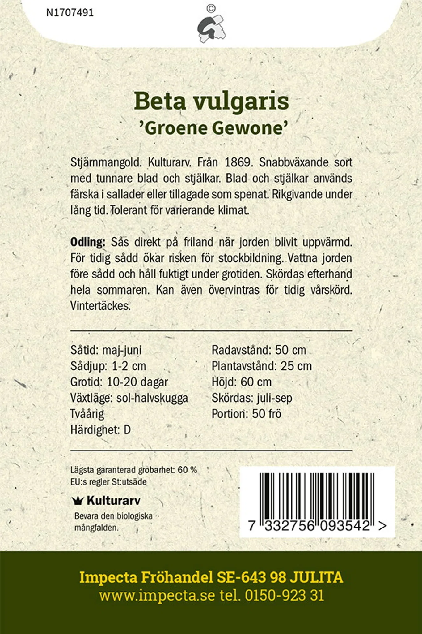 Beta vulgaris 'Groene Gewone'