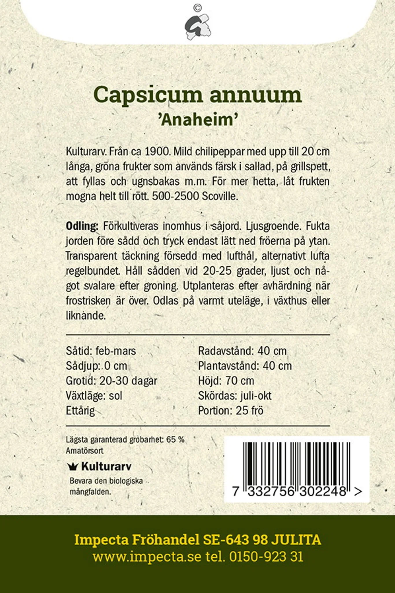 Chilipeppar 'Anaheim Chili'