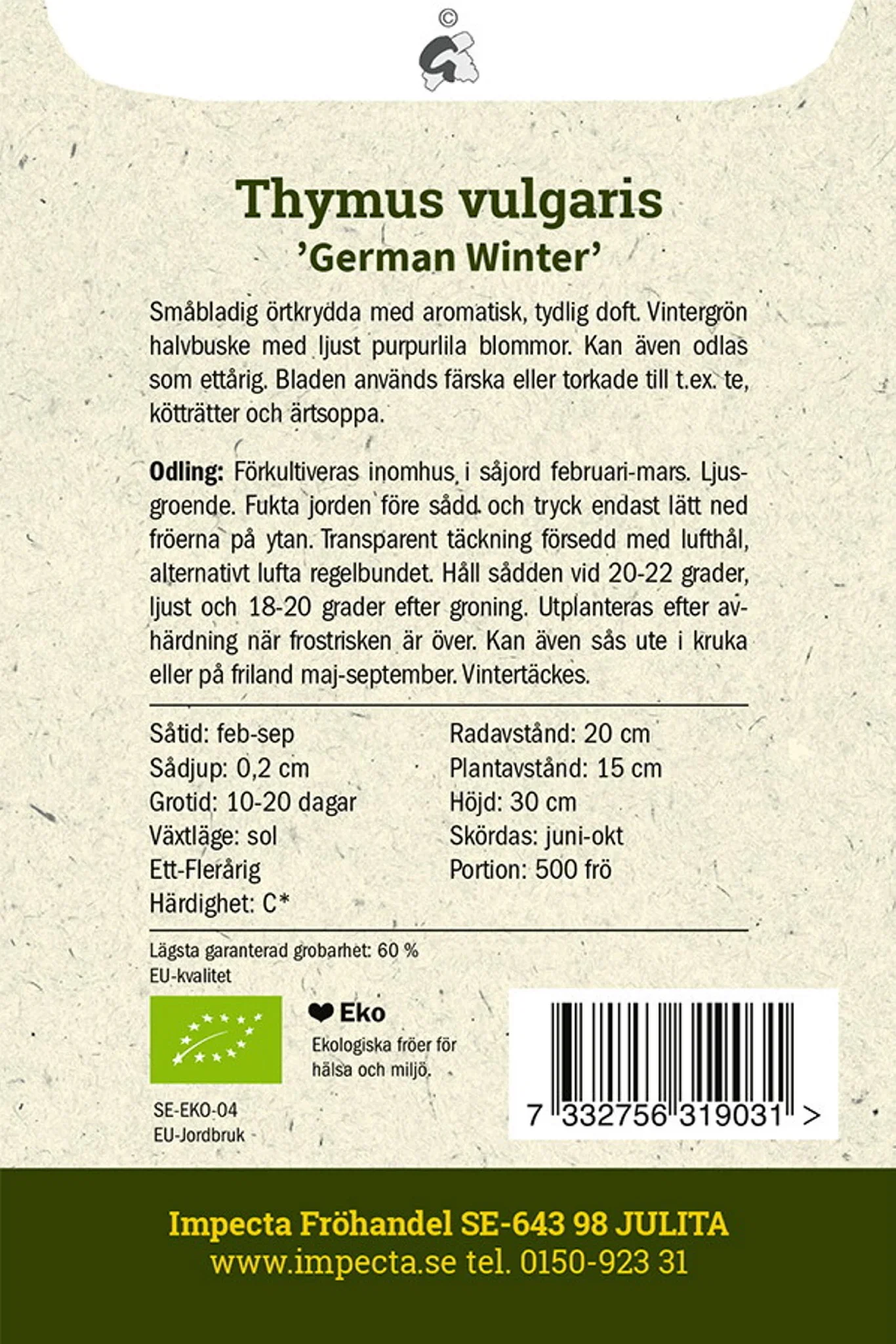 Krydret timian 'German Winter'