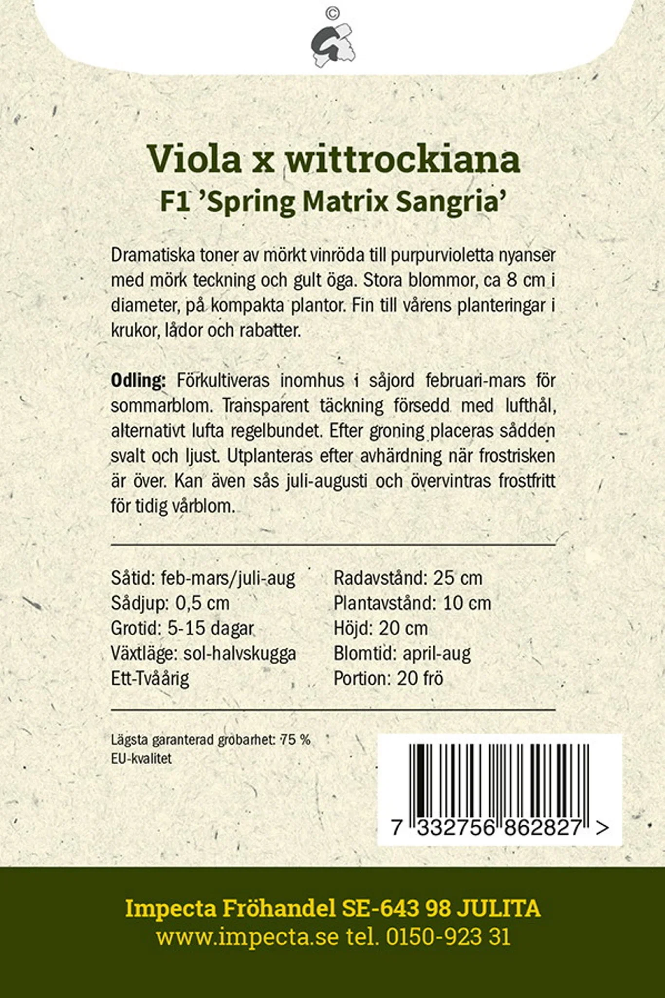 Pensé F1 'Spring Matrix Sangria'