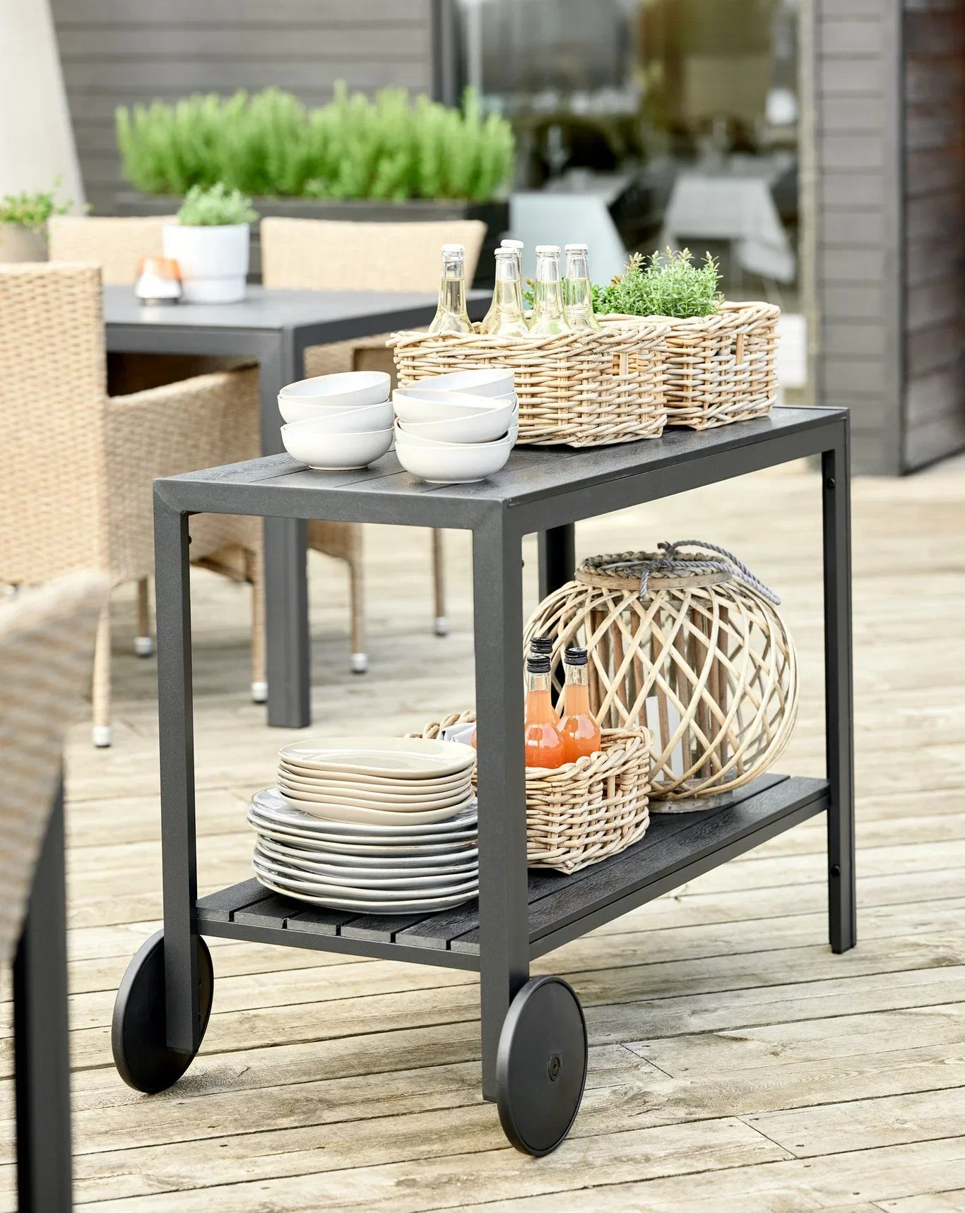 Rimini Serving Trolley w/wheels