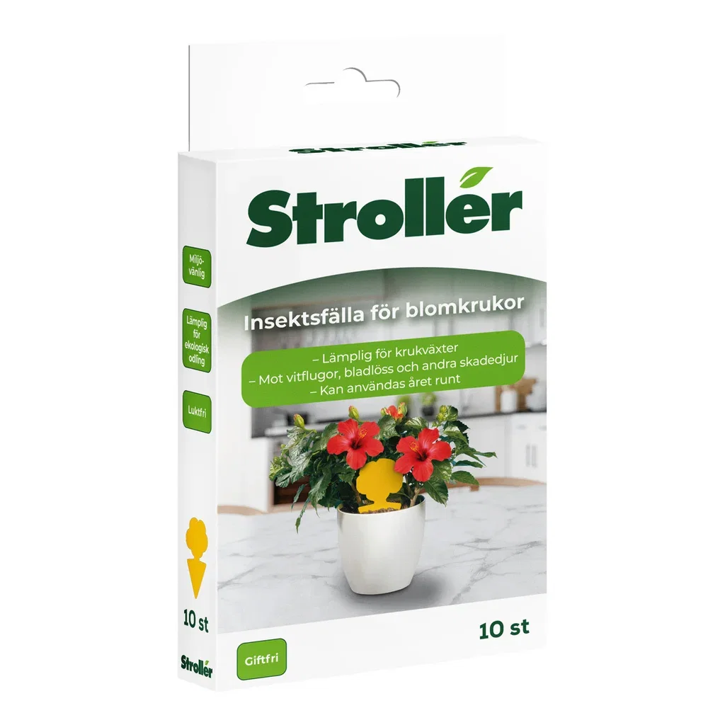 Stroller traps flowerpot