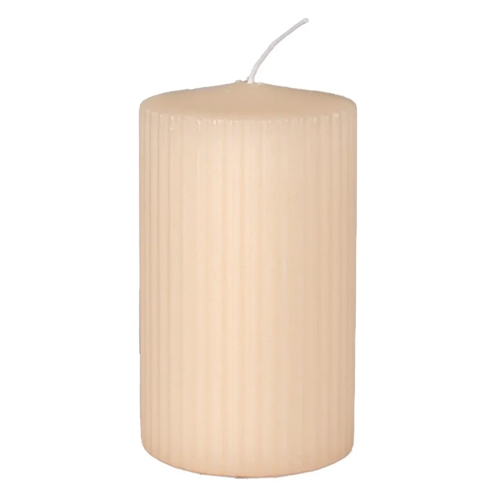 Ribbed pillar candle