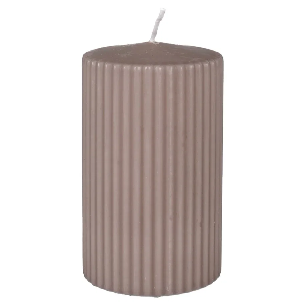Ribbed pillar candle