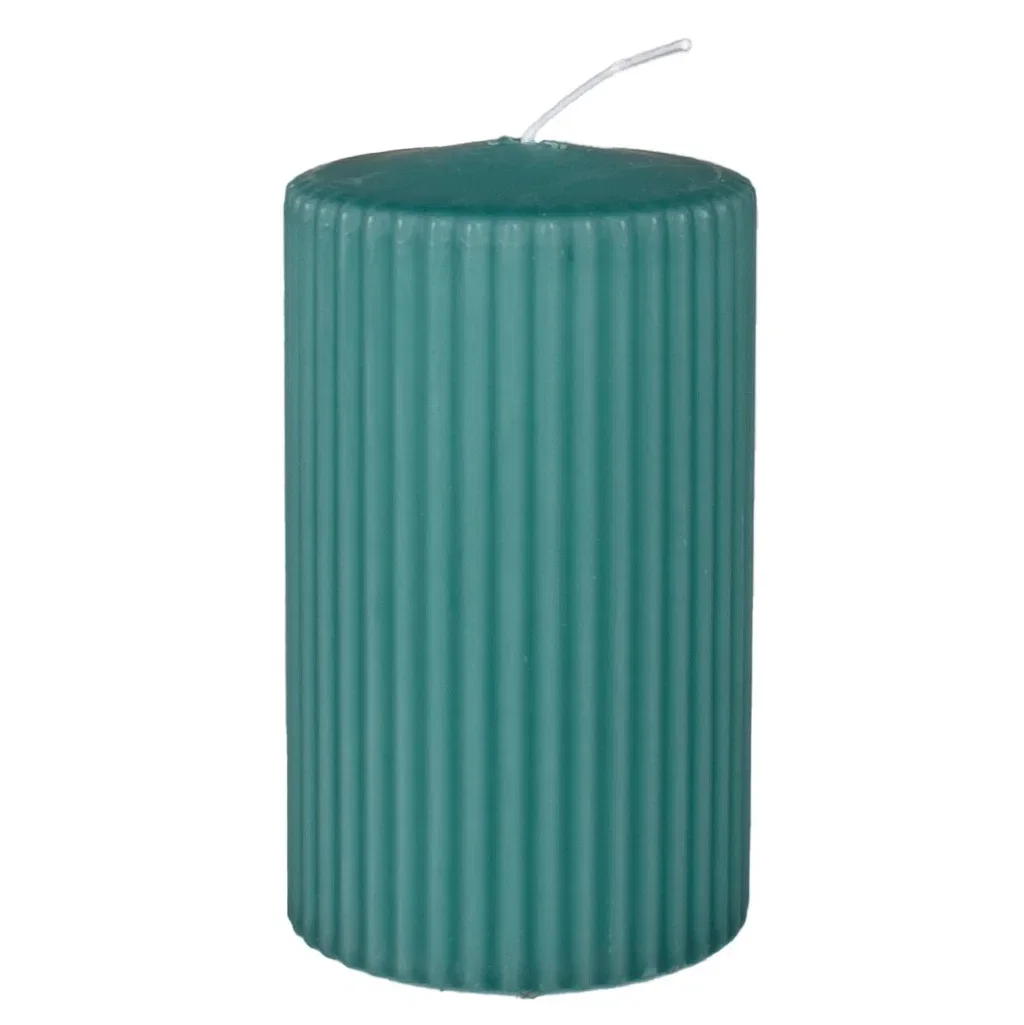 Ribbed pillar candle