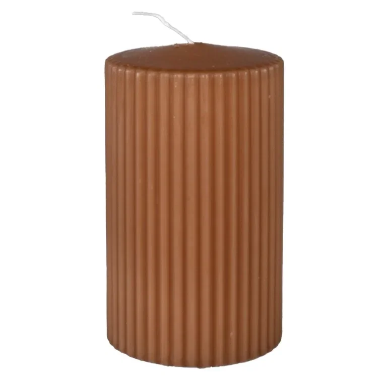 Ribbed pillar candle