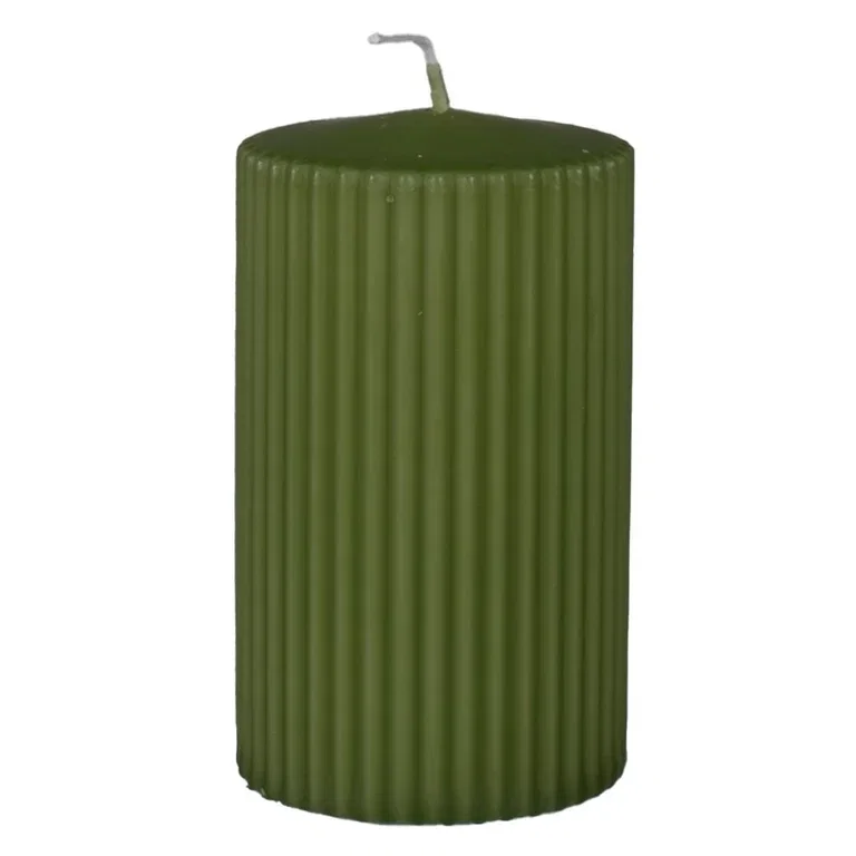 Ribbed pillar candle