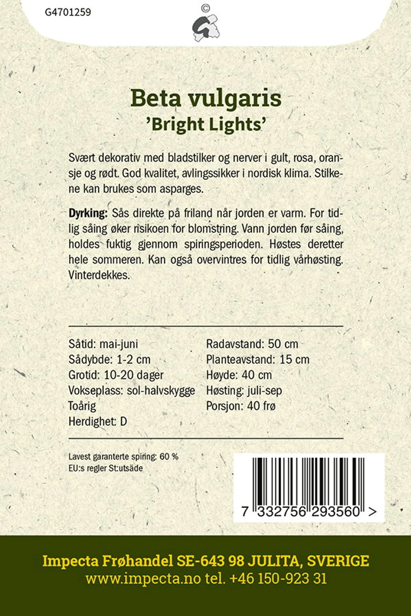 Beta vulgaris 'Bright Lights'