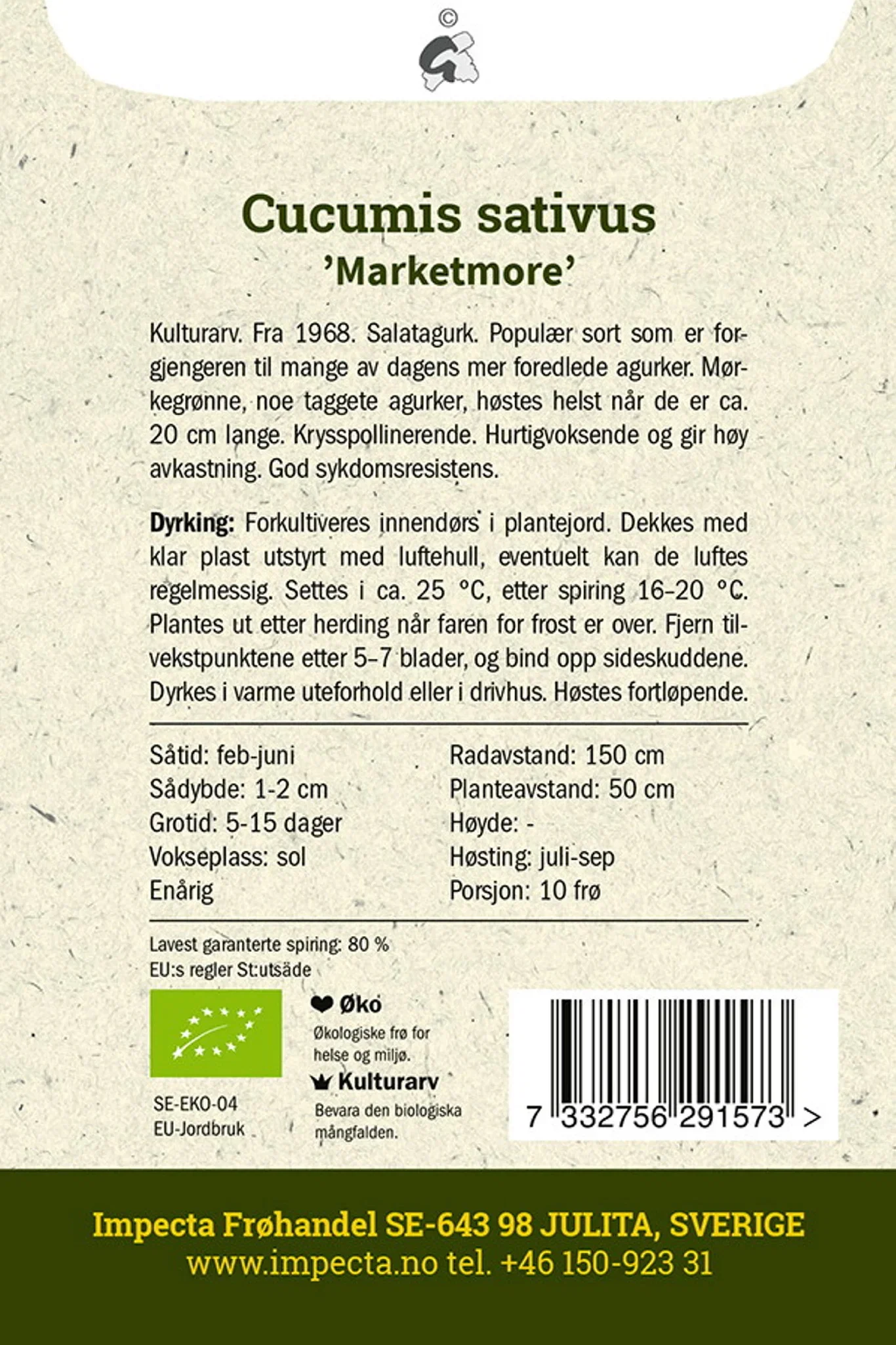 Slangeagurk 'Marketmore'