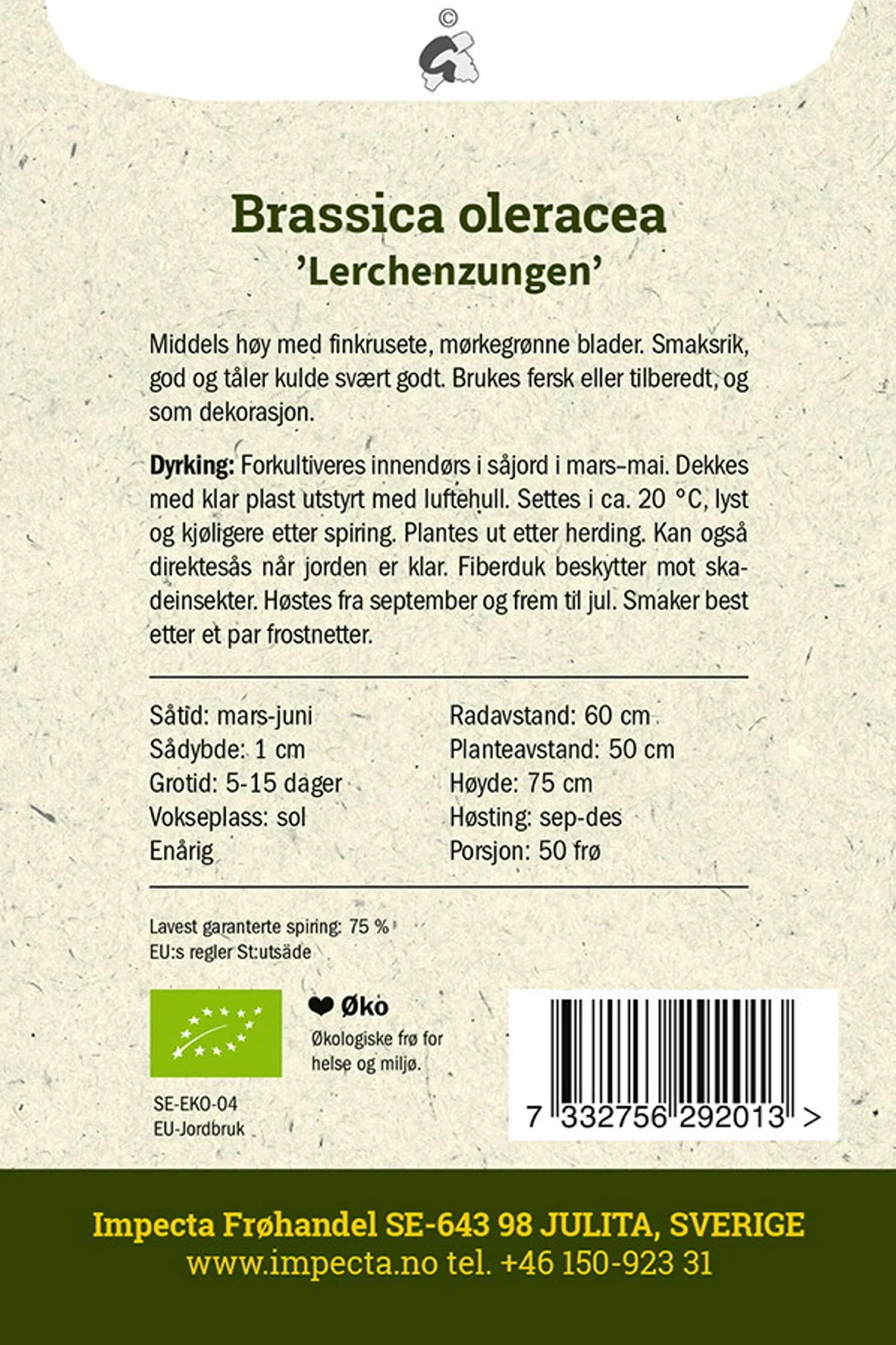 Grønnkål 'Lerchenzungen'