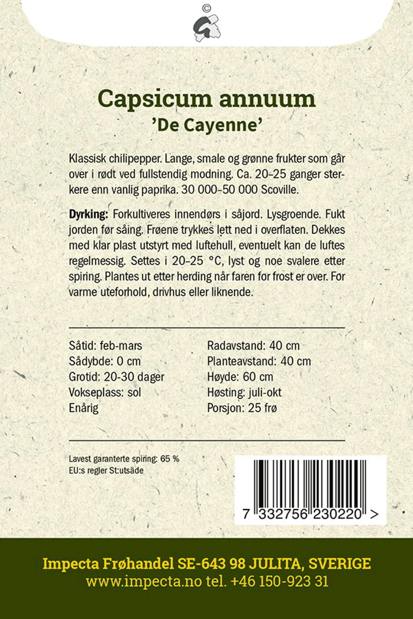 Chilipepper 'De Cayenne'