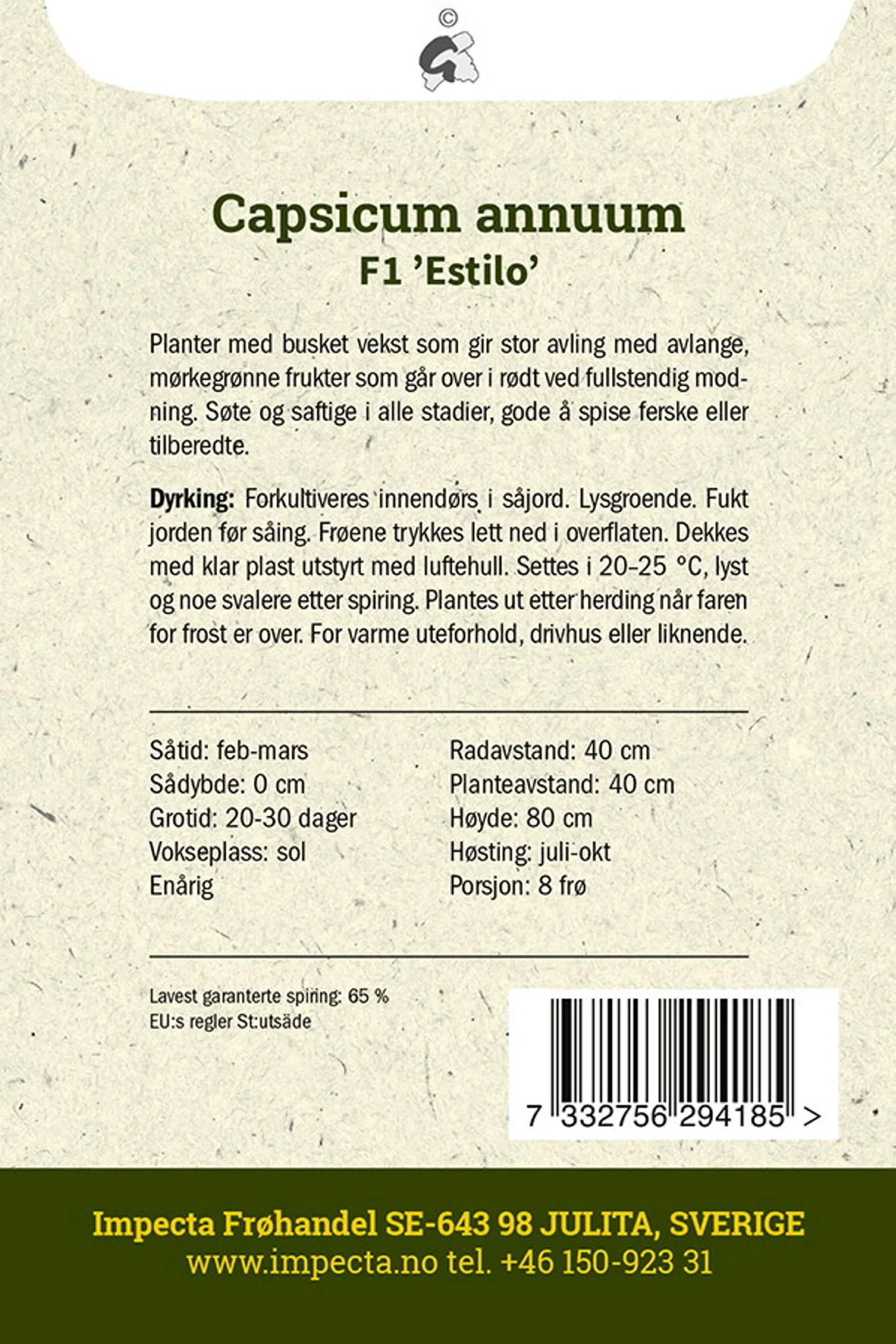 Spisspaprika F1 'Estilo'