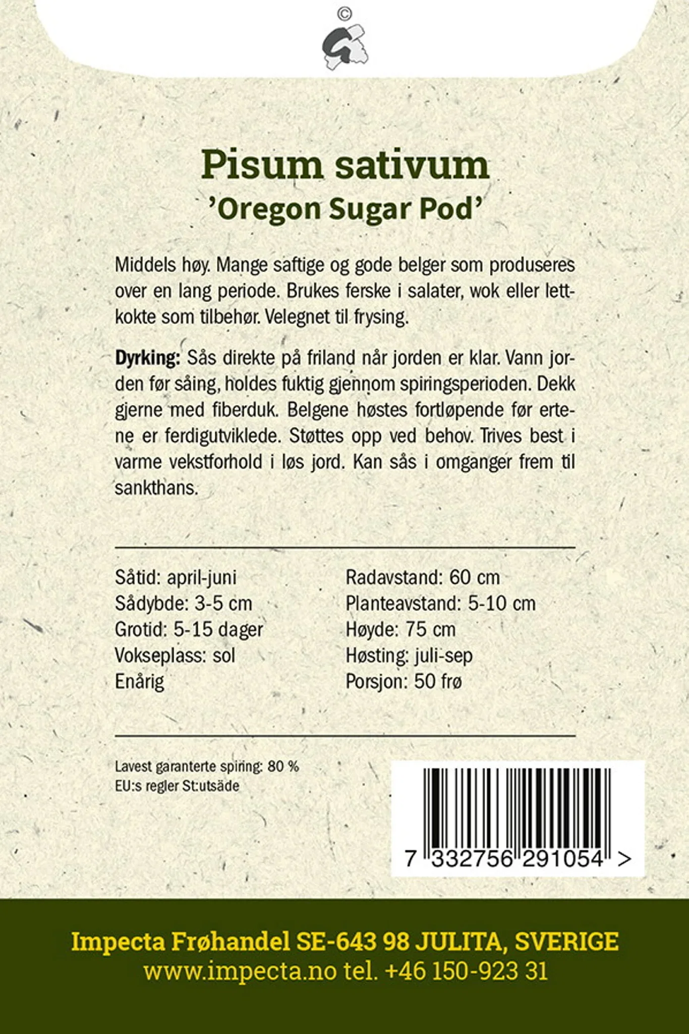 Sukkerert 'Oregon Sugar Pod'