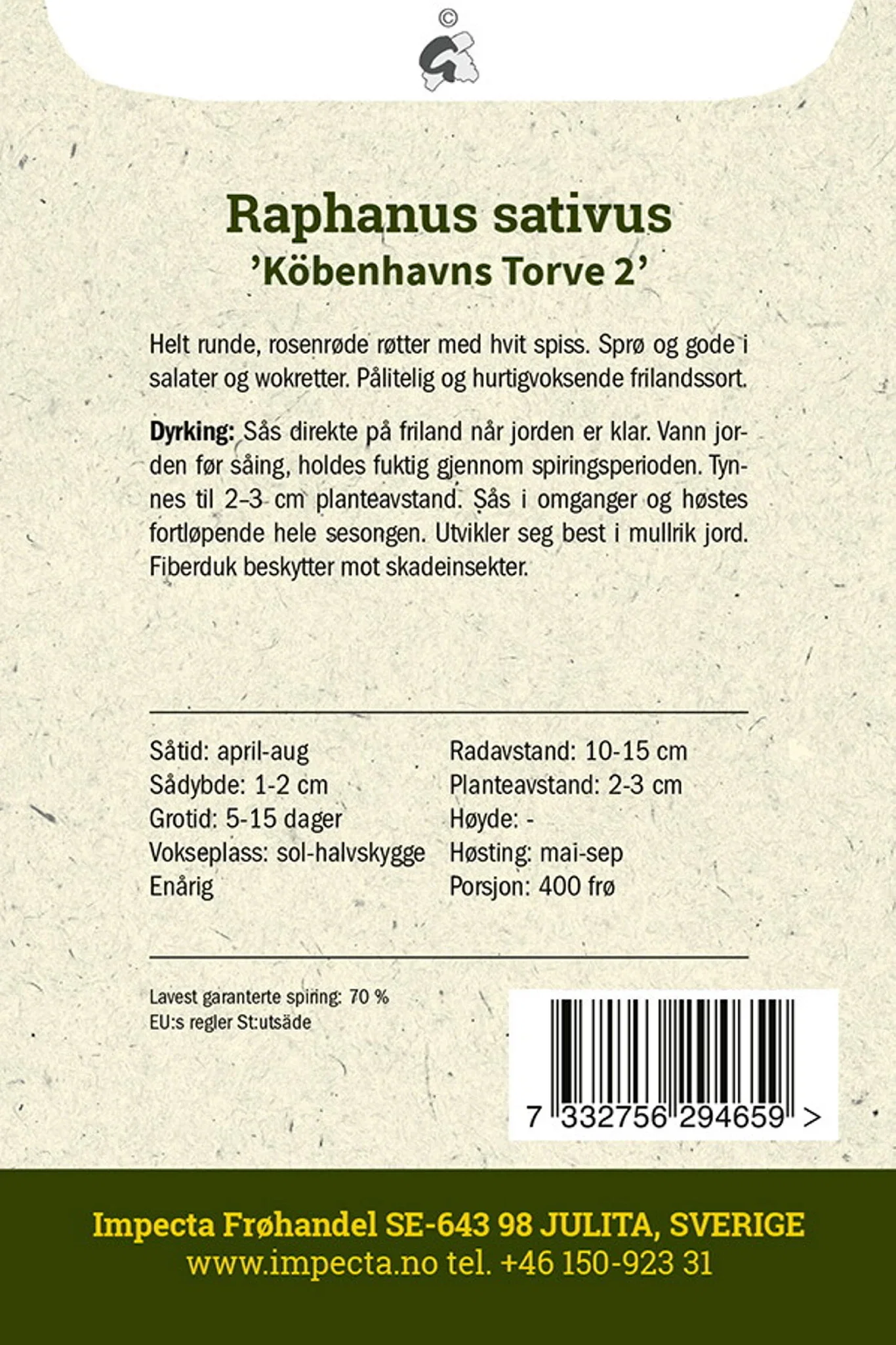 Raphanus sativus 'Köbenhavns Torve 2'