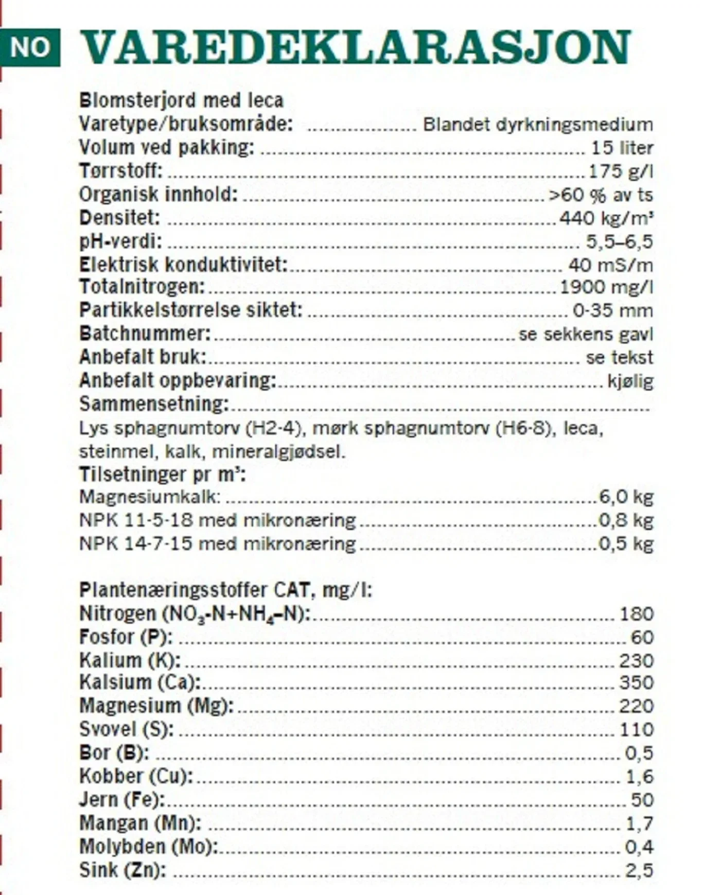 Flower soil with leca 15L NO