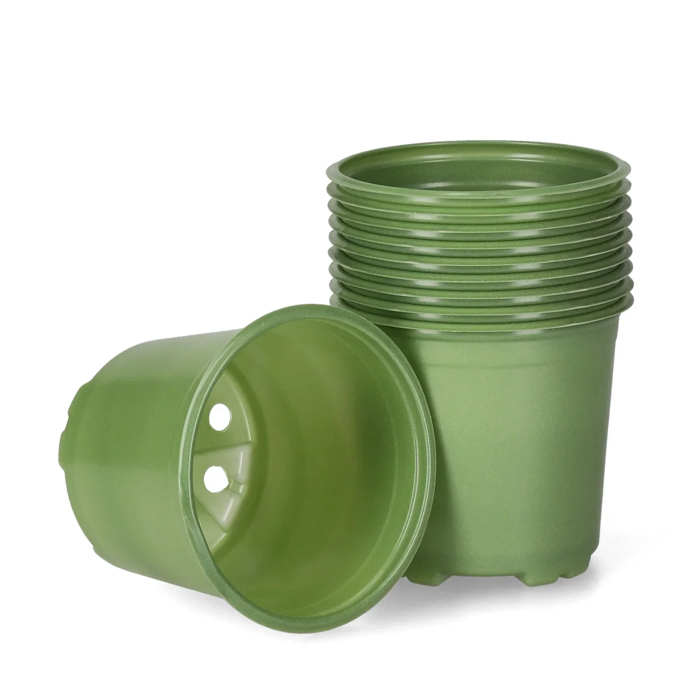 Round Plastic pot D9cm. Green
