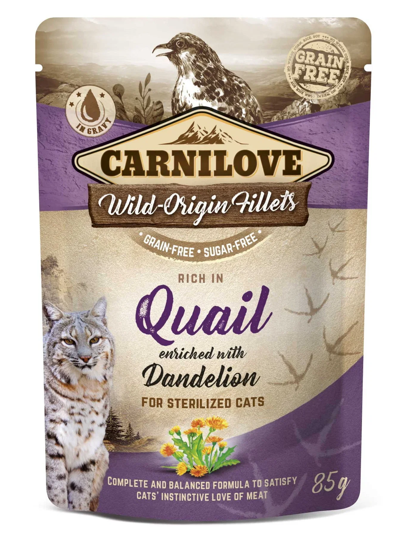 Carnilove Cat Pouch Quail w. Dandelion steril 85 g