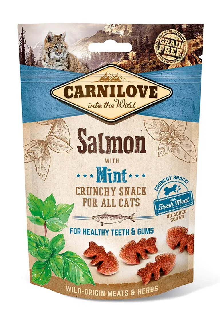 Kattegodteri Crunchy laks & kattemynte Carnilove